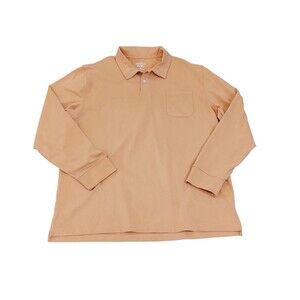 Saddlebred Comfort Flex Long Sleeve Polo Shirt XL Orange